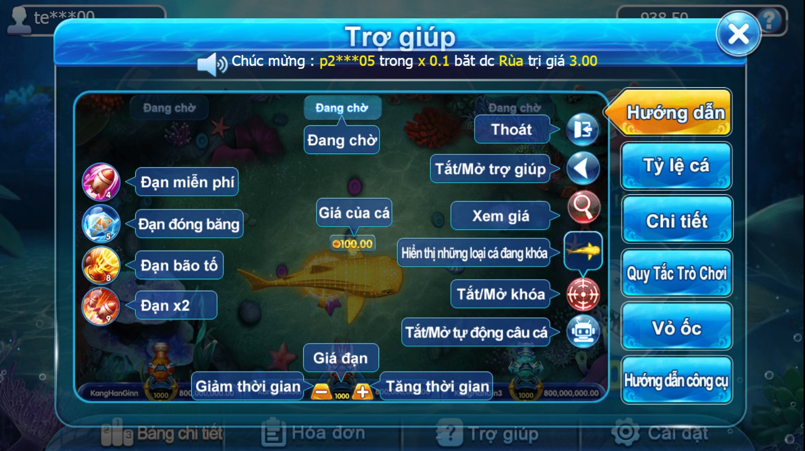 Trợ giúp, hỗ trợ các chức năng trong game