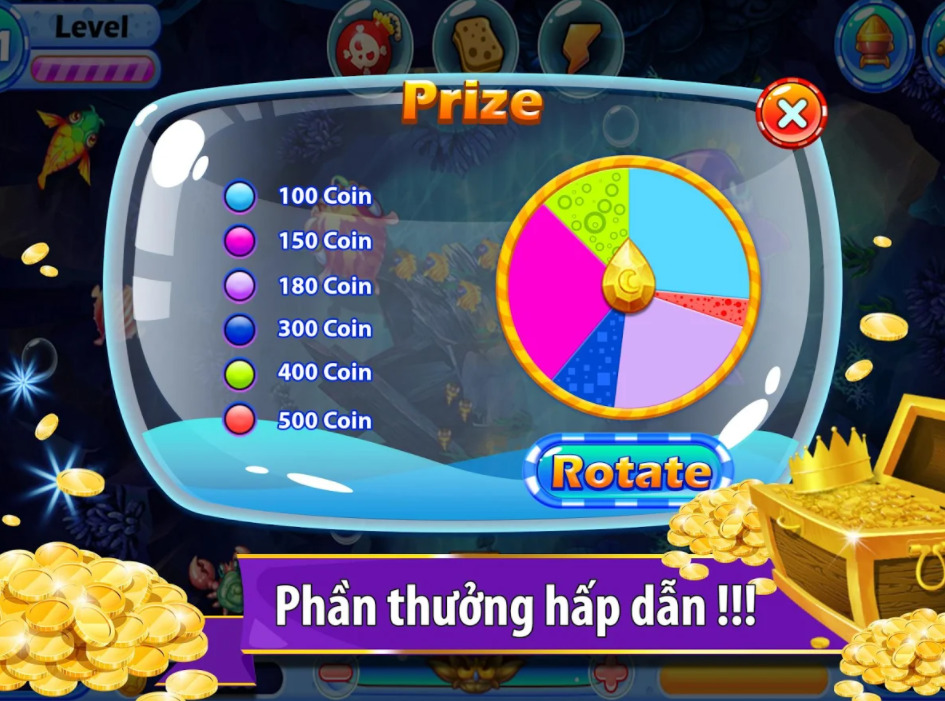 Phần thưởng trong game Bắn cá đại dương