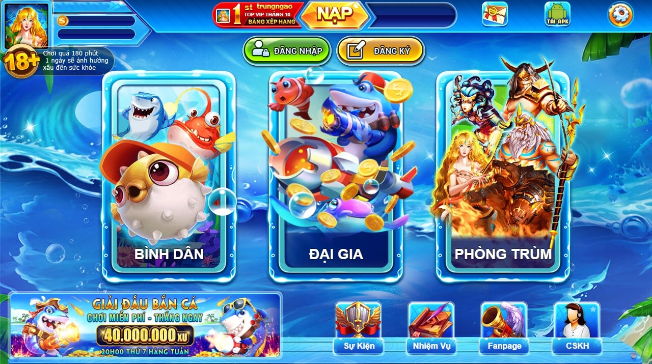 Giao diện trong game Săn Rồng Vàng