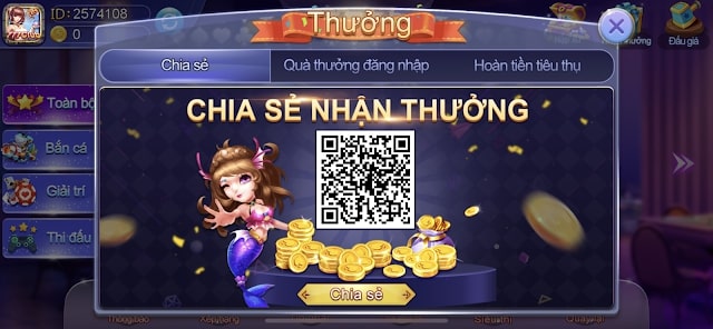 Nhận thưởng các bonus khi chia sẻ