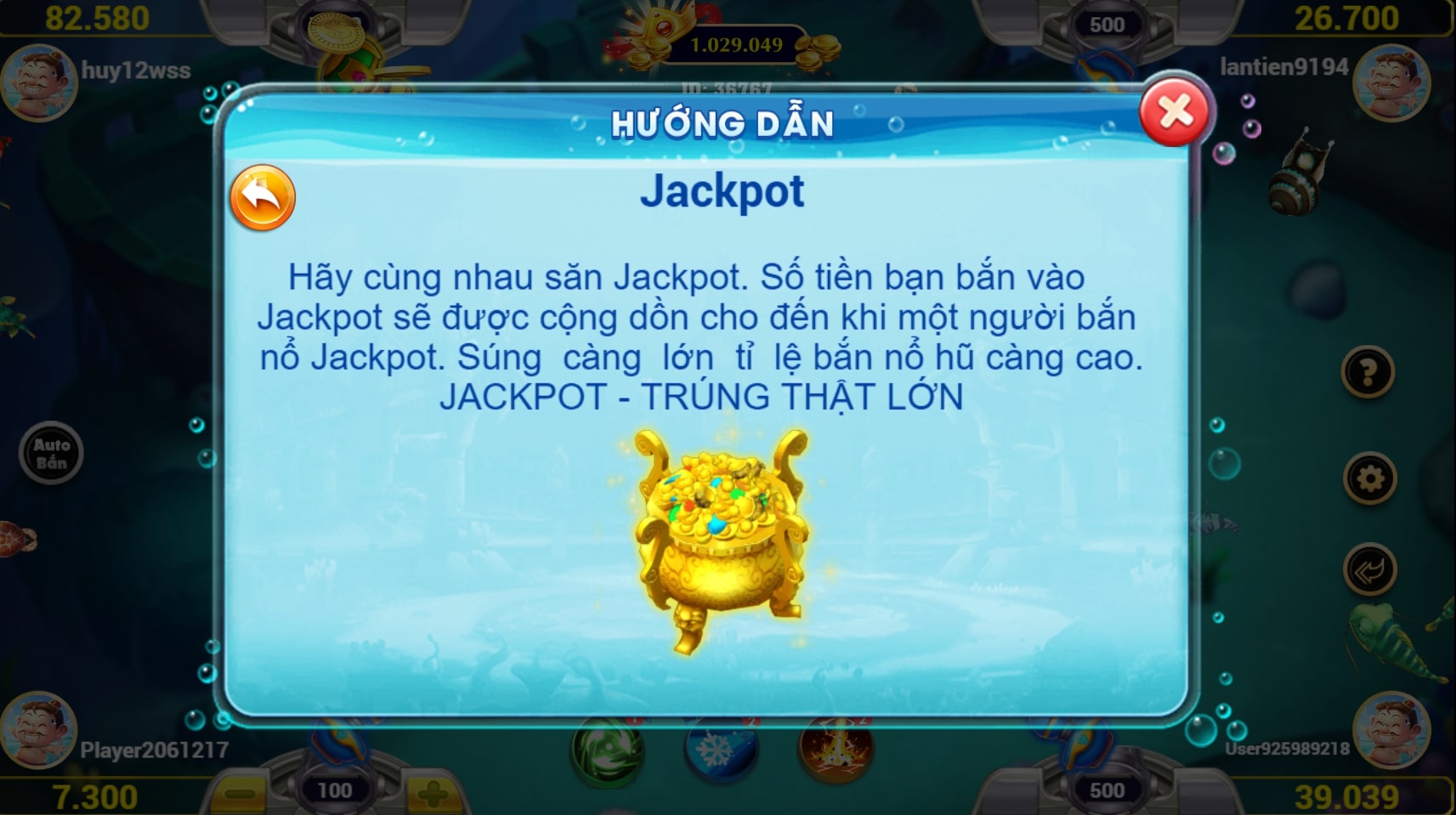 Săn jackpot trong game bắn cá vip