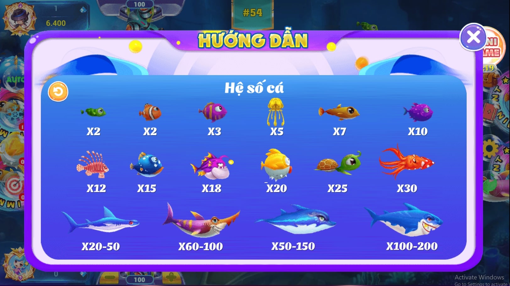 Hệ sinh thái cá vô cùng đa dạng trong game Bắn cá thẻ cào