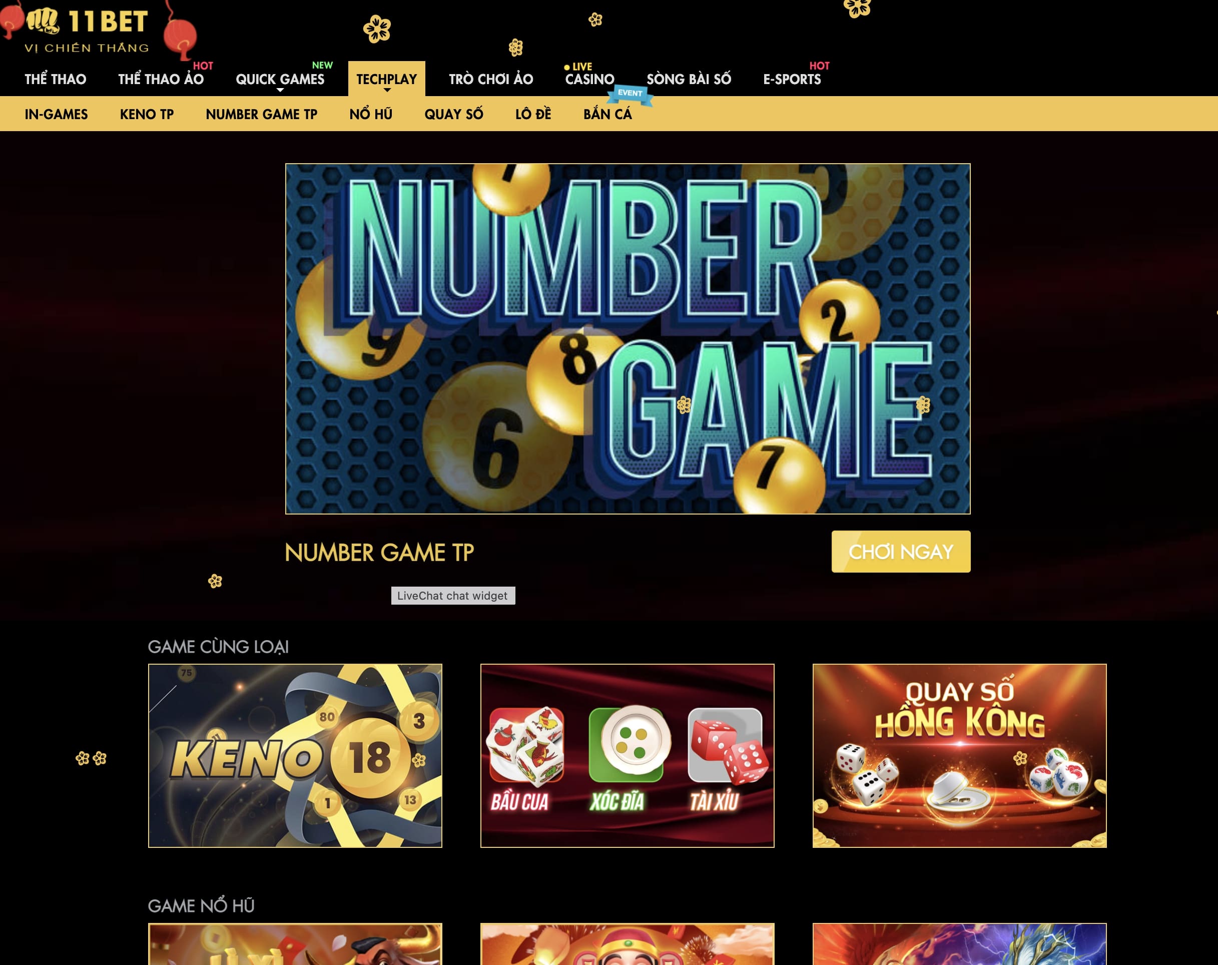 Chơi ngay Numbergame tại nhà cái 11Bet