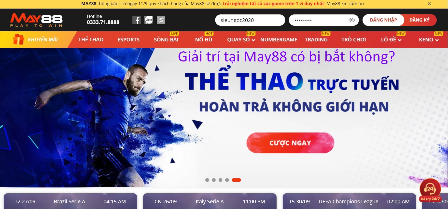 Chơi cá cược ở May88 có bị công an bắt hay không?