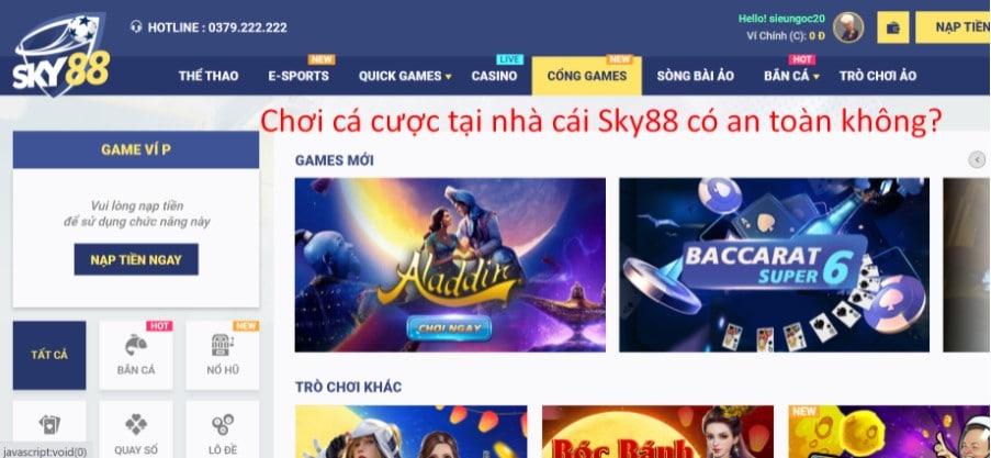 Chơi cá cược tại nhà cái Sky88 có an toàn không?