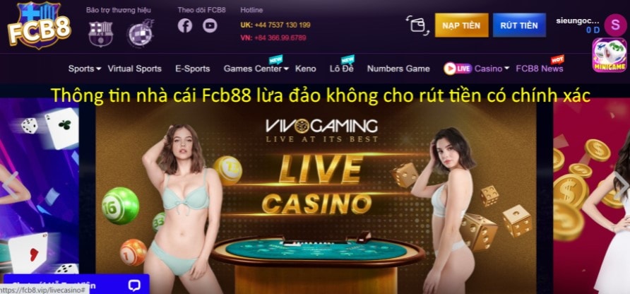 Thông tin nhà cái FCB88 lừa đảo không cho rút tiền có chính xác