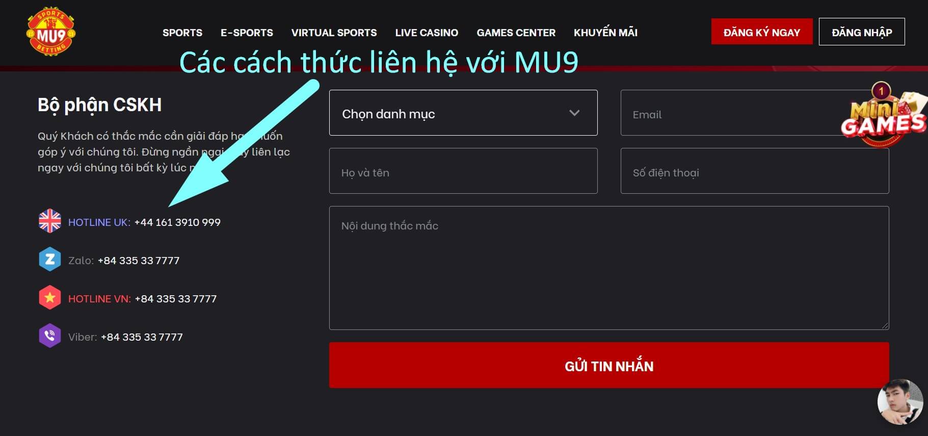 Thông tin liên hệ nhà cái MU9 rất đa dạng