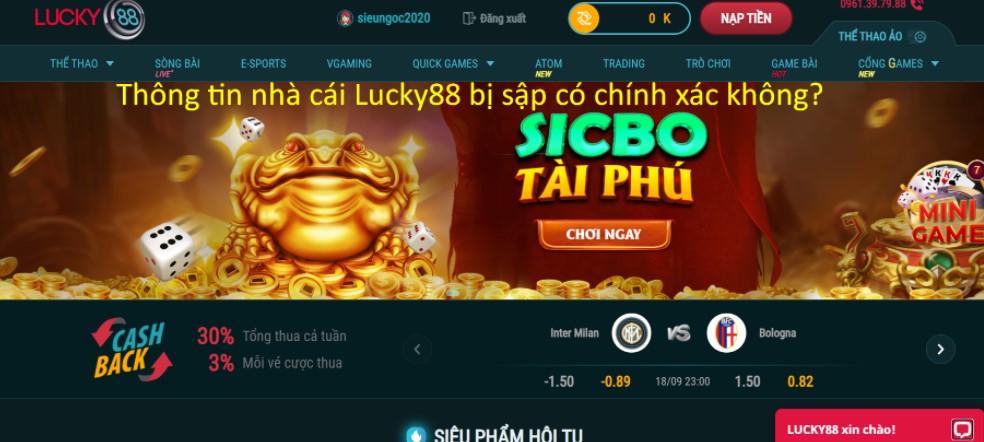 Thông tin nhà cái Lucky88 bị sập có chính xác hay không?