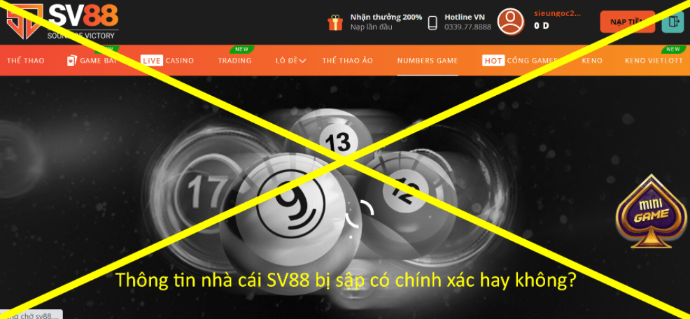 Thông tin nhà cái SV88 bị sập có chính xác hay không?