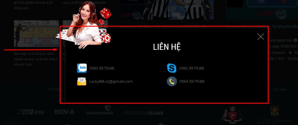 Liên hệ với nhà cái Lucky88 bằng nhiều hình thức 