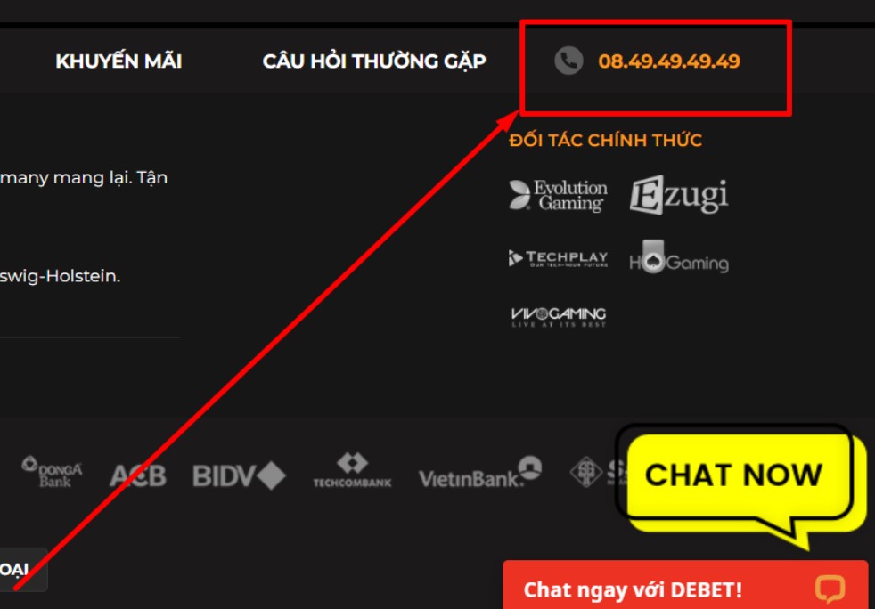 Cách thức liên hệ với nhà cái Debet rất đa dạng
