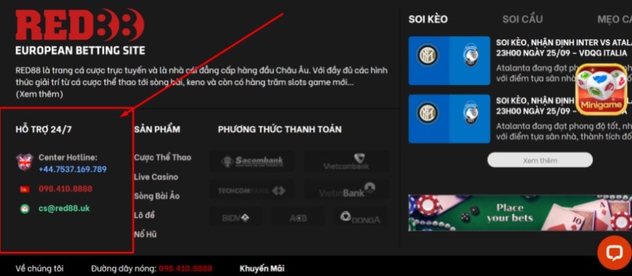 Thông tin liên hệ của nhà cái Red88 có rất nhiều hình thức khác nhau