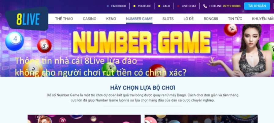 Thông tin nhà cái 8Live lừa đảo không cho người chơi rút tiền có chính xác?