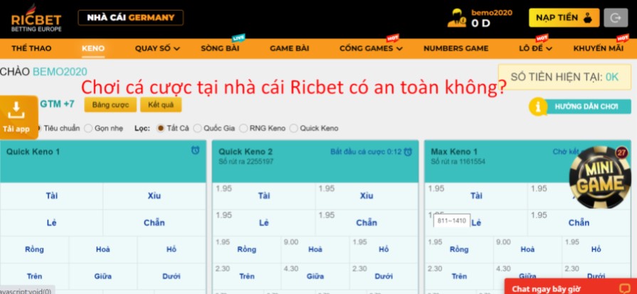 Chơi cá cược tại nhà cái Ricbet có an toàn không?