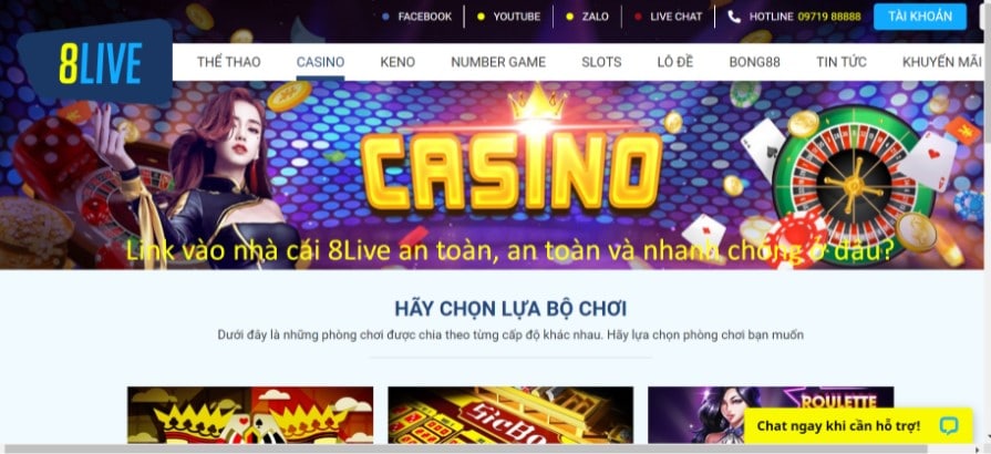 Link vào nhà cái 8Live an toàn, an toàn và nhanh chóng ở đâu?