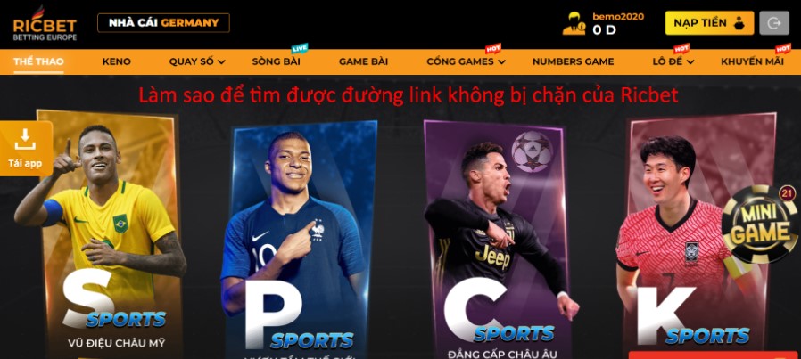 Làm sao để tìm được đường link không bị chặn của Ricbet