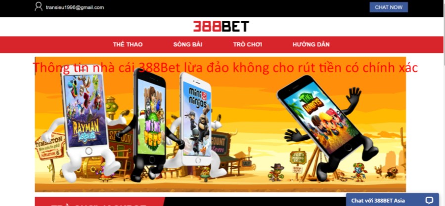 Thông tin nhà cái 388Bet lừa đảo không cho rút tiền có chính xác