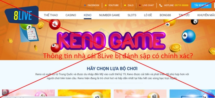 Thông tin nhà cái 8Live bị đánh sập có chính xác?