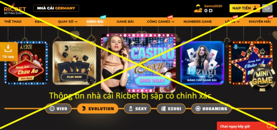 Thông tin nhà cái Ricbet bị sập có chính xác 